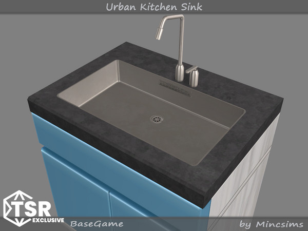 Sims 4 — Urban Kitchen Sink by Mincsims — This set has a minimalist design and is designed to be used with the urban