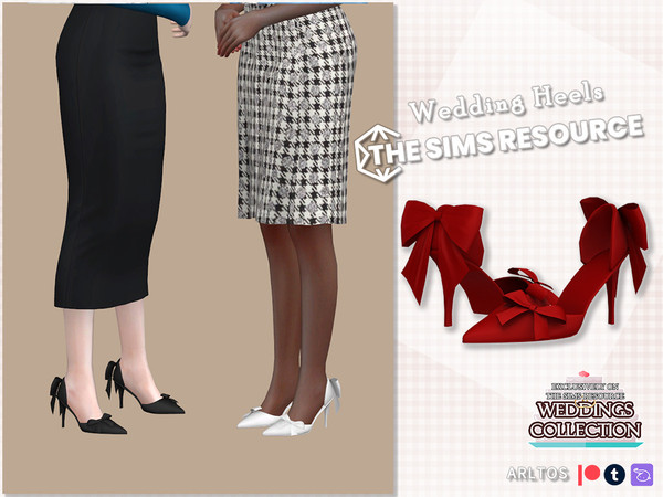 Sims 4 — Wedding heels 1 by Arltos — 10 colors. HQ compatible . Female only. TYPE-Heels.