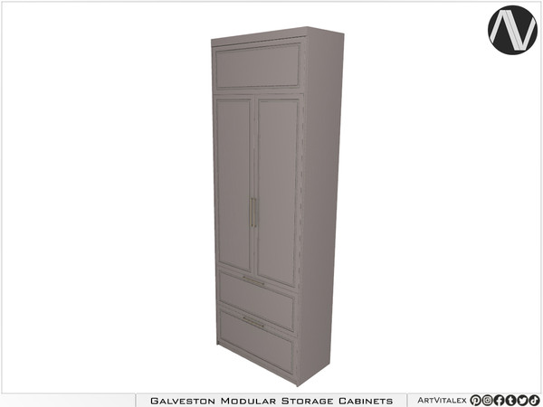 Sims 4 — Galveston Cabinet With Two Drawers And Two Doors by ArtVitalex — Cabinet Collection All rights reserved - Belong