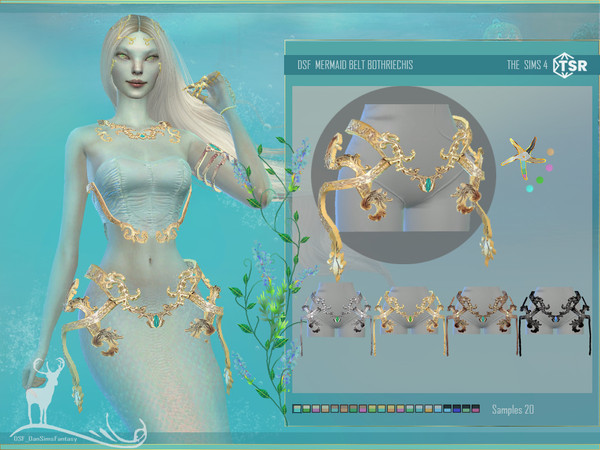 Sims 4 — DSF  MERMAID BELT BOTHRIECHIS.package by DanSimsFantasy — It is a necklace and a metallic belt to dress a