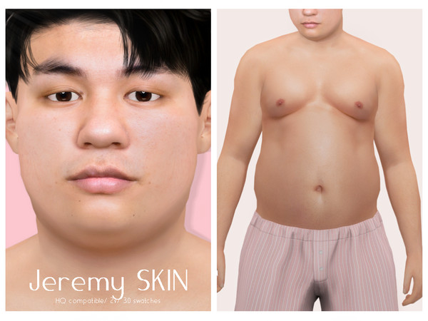 Sims 4 — [Patreon] Jeremy Skin by thisisthem — HQ Compatible ; 2v (with without eyebrows) ; 30 swatches , Skin Details