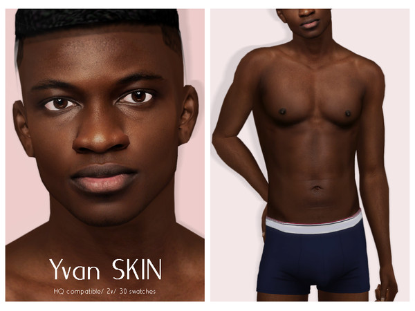 Sims 4 — [Patreon] Yvan Skin by thisisthem — HQ Compatible ; 2v (with without eyebrows) ; 30 swatches , Skin Details