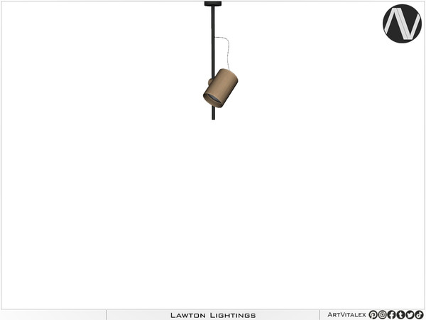 Sims 4 — Lawton Ceiling Lamp With Tied To Rod Short by ArtVitalex — [ArtVitalex] Lawton Ceiling Lamp With Curved Loop