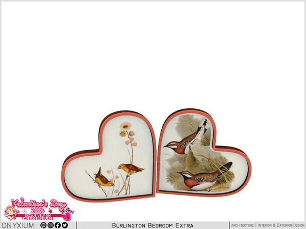 Sims 4 — Burlington Heart Shaped Painting Frames by Onyxium — Onyxium@TSR Design Workshop Dining Room Collection - Belong