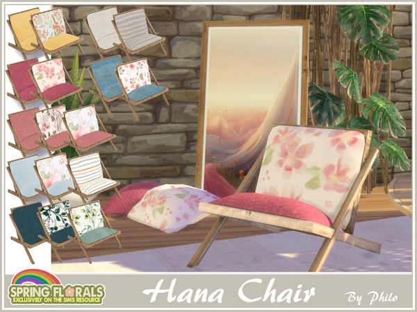 Sims 4 — Philo_Spring Florals Hana Chair by philo — Since spring is in the air, why not spend some time outside? This set