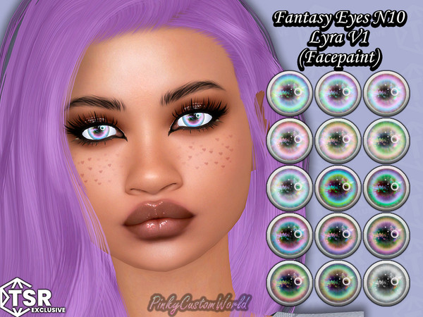 Sims 4 — Fantasy Eyes N10 - Lyra V1 (Facepaint) by PinkyCustomWorld — Cute and colorful fantasy eyes inspired by fairies.