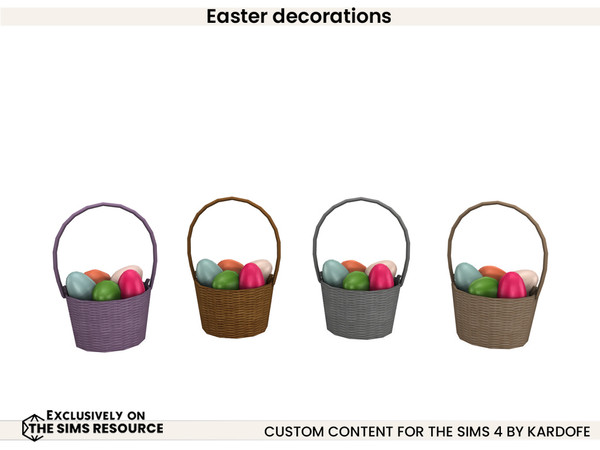Sims 4 — kardofe_Easter decorations_Basket of eggs by kardofe — Beautiful Easter decorations to decorate the garden.