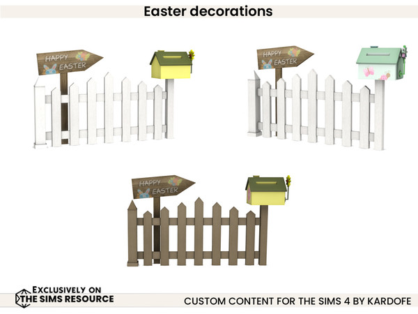 Sims 4 — kardofe_Easter decorations_Decorative fence by kardofe — Beautiful Easter decorations to decorate the garden.