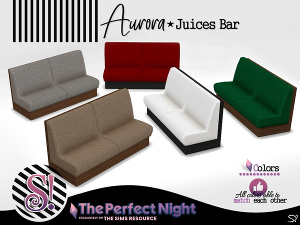 Sims 4 — The Perfect Night Aurora Loveseat by SIMcredible! — by SIMcredibledesigns.com available at TSR 7 colors +
