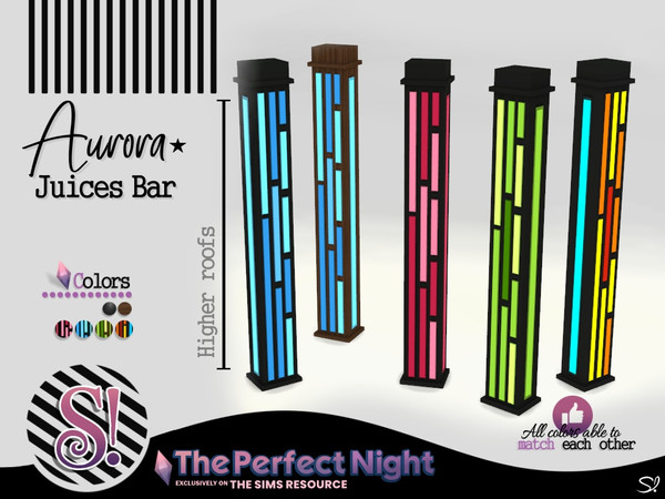 Sims 4 — The Perfect Night Aurora Floor Lamp tall by SIMcredible! — by SIMcredibledesigns.com available at TSR 5 colors +