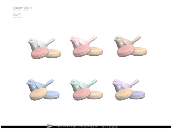 Sims 4 — Easter 2024 - decor bird 01 by Severinka_ — A set of decor for decorating a dining table for Easter or Spring