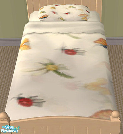 Sims 2 — Bugs! Bedroom Set - White Bedding by munchkin_brat — Bugs on your child's bedspread! They will be thrilled.