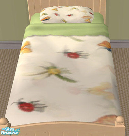 Sims 2 — Bugs! Bedroom Set - Green Bedding by munchkin_brat — Bugs on your child's bedspread! They will be thrilled.