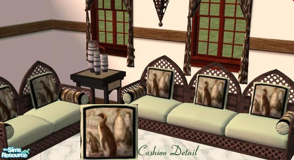 Sims 2 — Wildlife Living Penguin - Sofa Cover by Javanny — This pale green sofa cover for your two- and three-seater