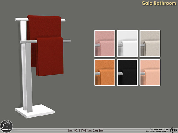Sims 4 — Gaia Bathroom - Freestanding Towel Rack by ekinege — Gaia Bathroom Collection features 16 new items. Collection