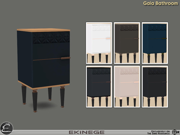 Sims 4 — Gaia Bathroom - Cabinet - Left by ekinege — Gaia Bathroom Collection features 16 new items. Collection consists