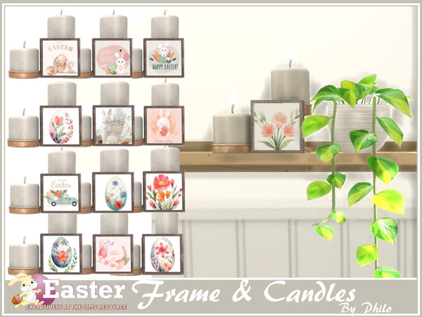 Sims 4 — Philo_Boho Easter Frame with Candles by philo — Easter is the celebration of spring, the return of light and