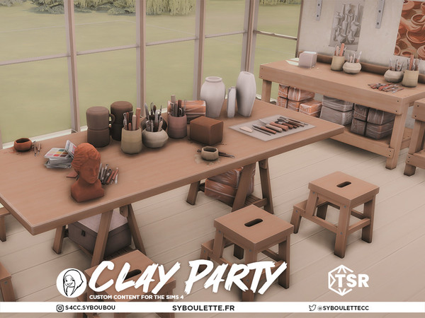 Sims 4 — Clay Party - Ceramic Poster by Syboubou — Get hands-on with creativity in the Sims 4 with Clay Party. Build the