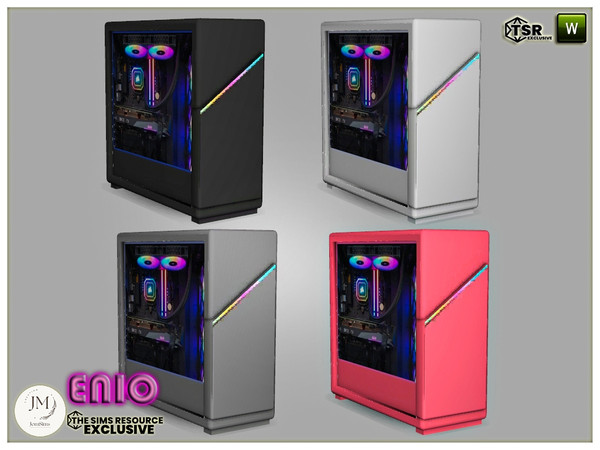 Sims 4 — enio office fake PC deco by jomsims — Enio office set