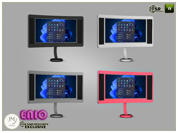 Sims 4 — enio office fake PC screen by jomsims — Enio office set