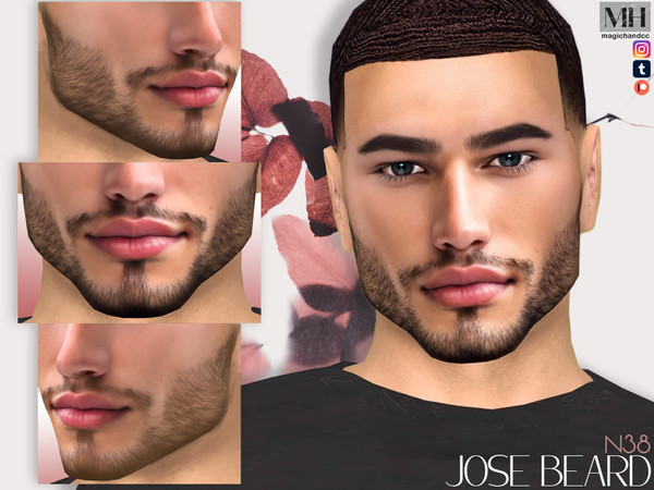 Sims 4 — [Patreon] Jose Beard N38 by MagicHand — Stubble beard in 13 colors - HQ Compatible.