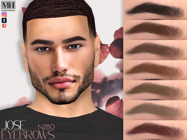 Sims 4 — [Patreon] Jose Eyebrows N280 by MagicHand — Soft angled brows in 13 colors - HQ Compatible.