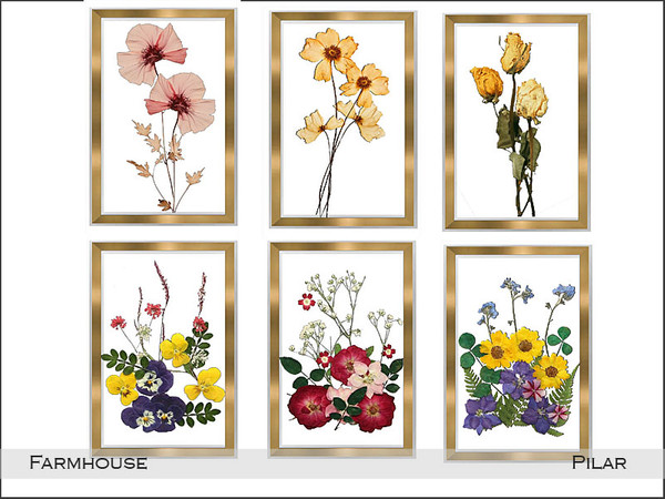 Sims 4 — Pilar Farmhouse Painting by Pilar — Cheerful flowers and colors for the hall