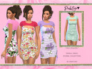 Sims 4 — Spring Dress (Floral collection) by PinkEgo2 — Spring Dress (Floral collection) Mesh needed. Young adult, Teen,