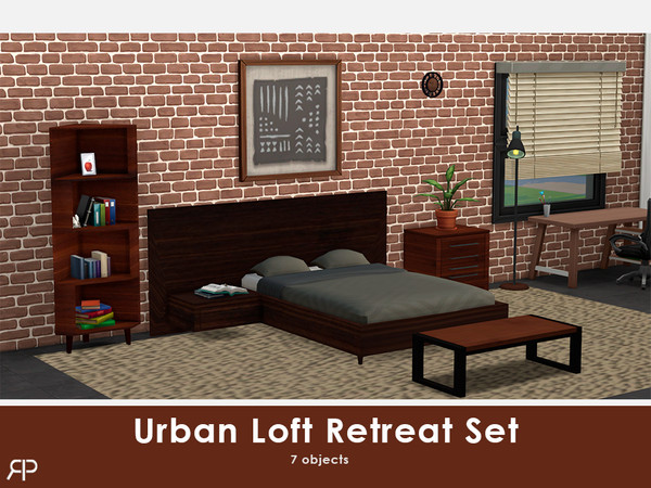 Sims 4 — RiptideCC-Urban Loft Retreat Vintage-Inspired Rug by Riptidecc — Transform your living space into a haven of