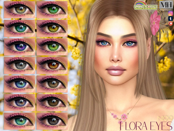 Sims 4 — Flora Eyes N199 by MagicHand — Captivating eyes for males and females in 16 colors - HQ Compatible.