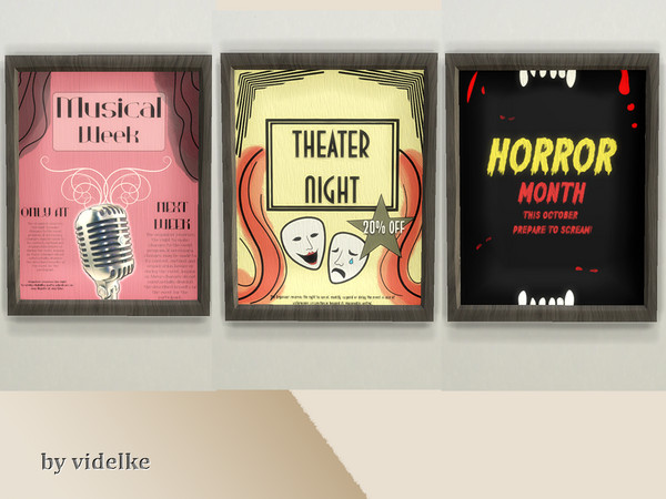 Sims 4 — Theater poster by videlke2 — Decorations for theater and carnival.