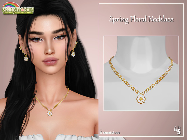 Sims 4 — Spring Floral Necklace by WisteriaSims — - FOR WOMAN - NEW MESH - TEEN TO ELDER - Necklace Category