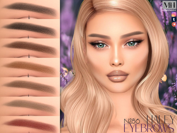 Sims 4 — [Patreon] Haley Eyebrows N286 by MagicHand — Straight brows in 13 colors - HQ Compatible.