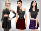 Sims 4 — High waist skirt by XxNikkibooxX — Cute skirt that comes in one tweed and multiple plaid varieties. How fun!