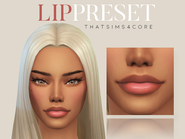 Sims 4 — lip preset by thatsims4core — one lip preset in this, may need to adjust with sliders for desired look.