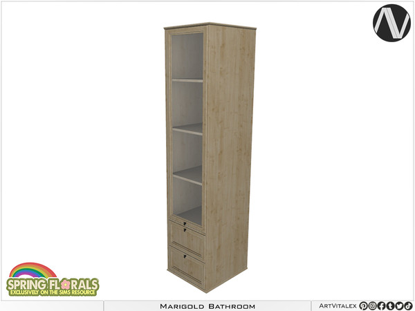 Sims 4 — Marigold Cupboard With Glass Door by ArtVitalex — Bathroom Collection All rights reserved - Belong to 2024