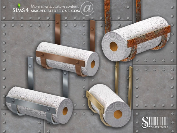 Sims 4 — Industrial Kitchen extras - Paper roll by SIMcredible! — by SIMcredibledesigns.com available at TSR 4 colors