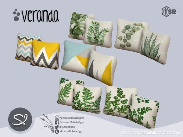Sims 4 — Veranda 4 Cushions by SIMcredible! — by SIMcredibledesigns.com available at TSR 8 colors variations