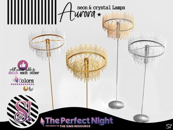 Sims 4 — The Perfect Night Aurora Crystal Floor lamp by SIMcredible! — by SIMcredibledesigns.com available at TSR 5