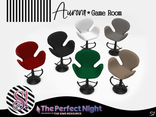 Sims 4 — The Perfect Night Aurora Chair by SIMcredible! — by SIMcredibledesigns.com available at TSR 7 colors variations