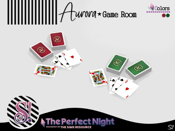 Sims 4 — The Perfect Night Aurora Cards by SIMcredible! — by SIMcredibledesigns.com available at TSR 2 colors variations