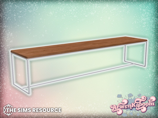 Sims 4 — Arran - Bench by ArwenKaboom — Base game object in multiple recolors. Search all items by typing