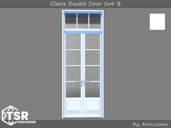 Sims 4 — Claire Double Door 2x4 B by Mincsims — The suburban contempo style doors and windows would blend modern design