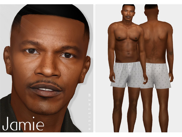 Sims 4 — [PATREON] Jamie Foxx Skin by thisisthem — HQ Compatible ; 3 versions (with without eybrows&beard) ; 45