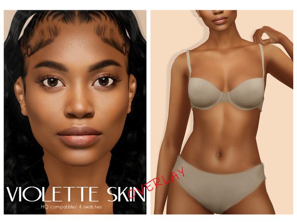 Sims 4 — [PATREON] Violette Skin OVERLAY by thisisthem — HQ Compatible ; Overlay (4 swatches) ; Skin Details Category ;