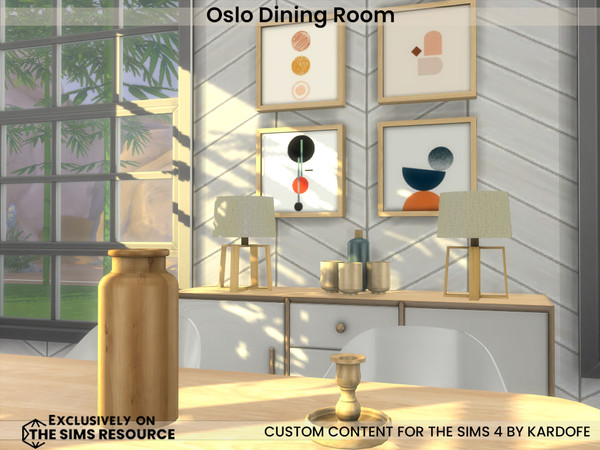 Sims 4 — kardofe_Oslo Dining Room_Candleholder by kardofe — Nordic-style dining room with lots of cheerful colour options