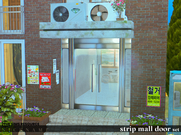 Sims 4 — strip mall door set_2x4 by NICKNAME_sims4 — strip mall door set 12 package files. strip mall door set_1x3