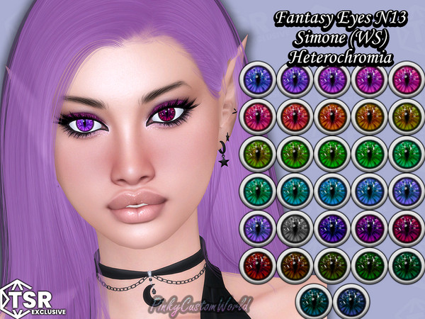 Sims 4 — FantasyEyes N13 - Simone (WS) Heterochromia Infant by PinkyCustomWorld — Cat inspired fantasy eyes with a little