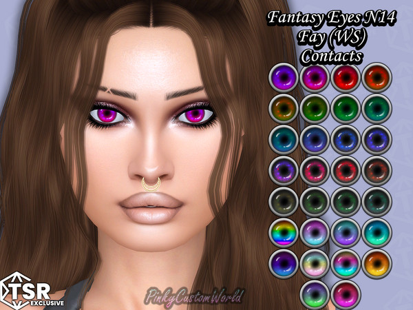 Sims 4 — FantasyEyes N14 - Fay (WS) Contacts (Facepaint) by PinkyCustomWorld — Cute fairy inspired eyes with bright