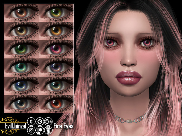 Sims 4 — Fire Eyes by EvilQuinzel — Pretty eyes in 12 swatches. Facepaint category;